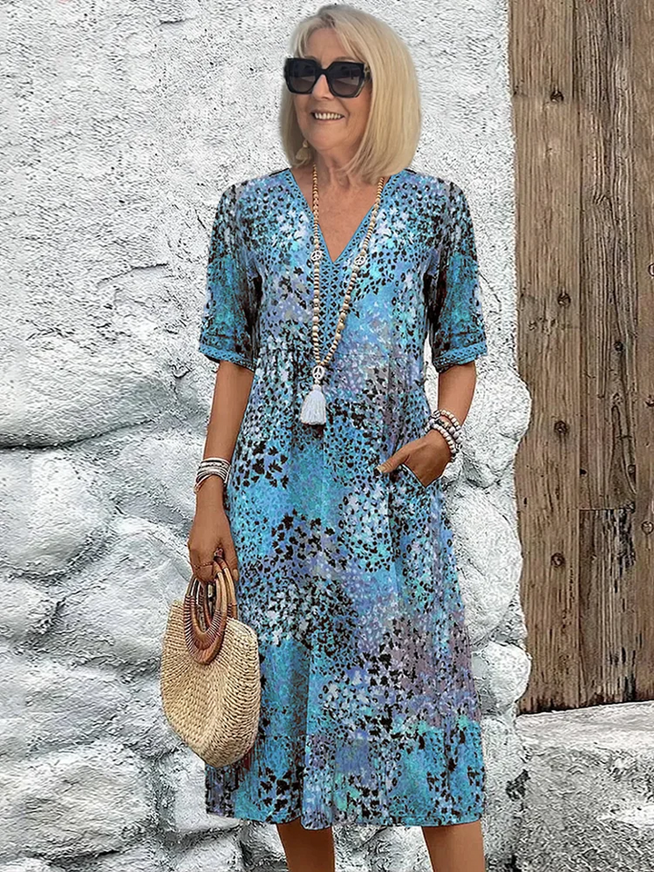 Women's Elegant Floral Midi Dress