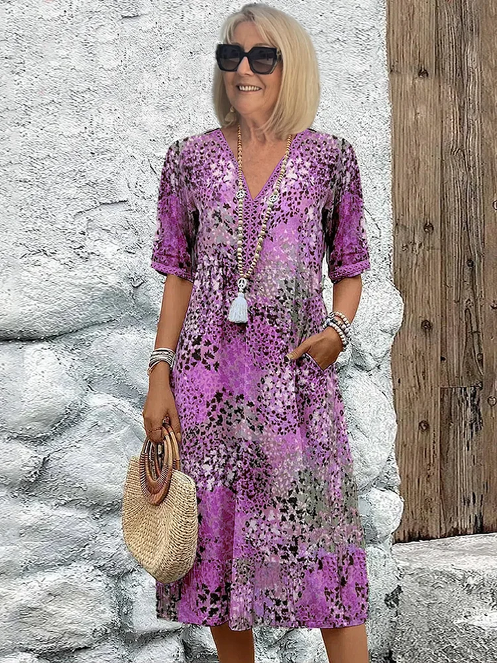 Women's Elegant Floral Midi Dress
