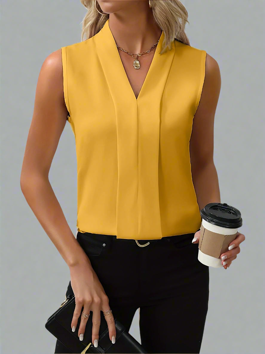 Women’s Sleeveless V-Neck Blouse