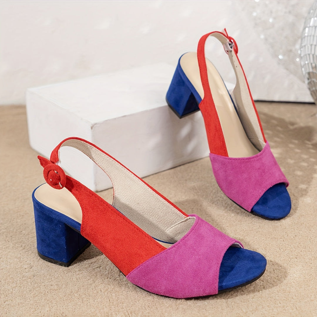 Women's Colorblock Slingback Heels