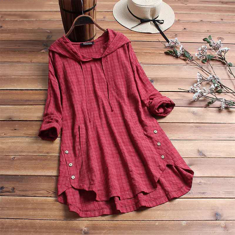 Women's Plaid Comfort Hoodie Dress
