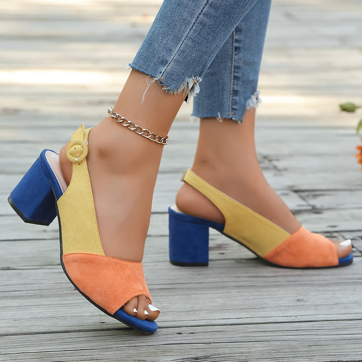 Women's Colorblock Slingback Heels