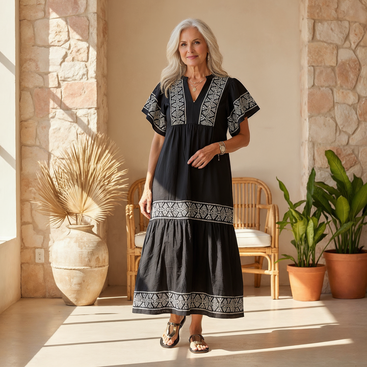 Women's Tummy Control Boho Flowy Loose Fit Dress