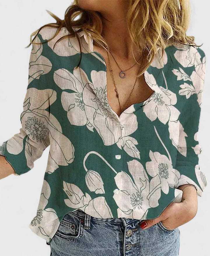 Women's Linen Button Down Shirt Relaxed Fit Collar