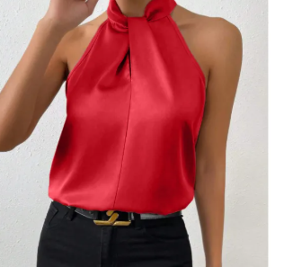 Women’s Satin Halter Blouse