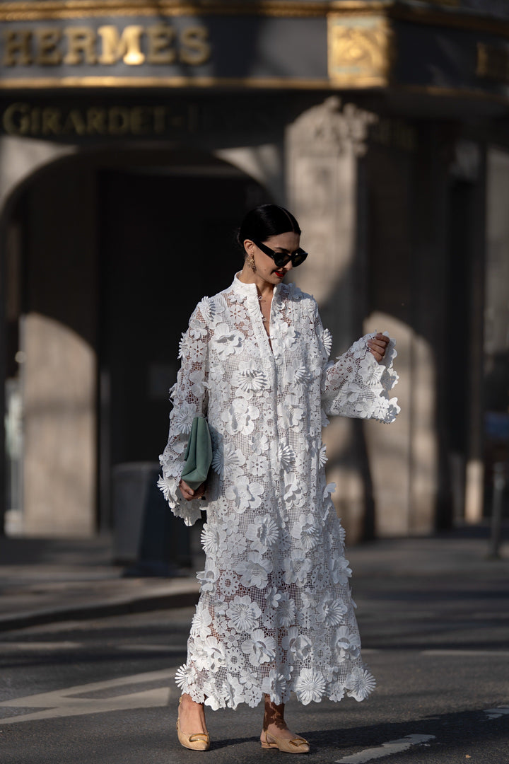 Women's Elegant Lace White Dress