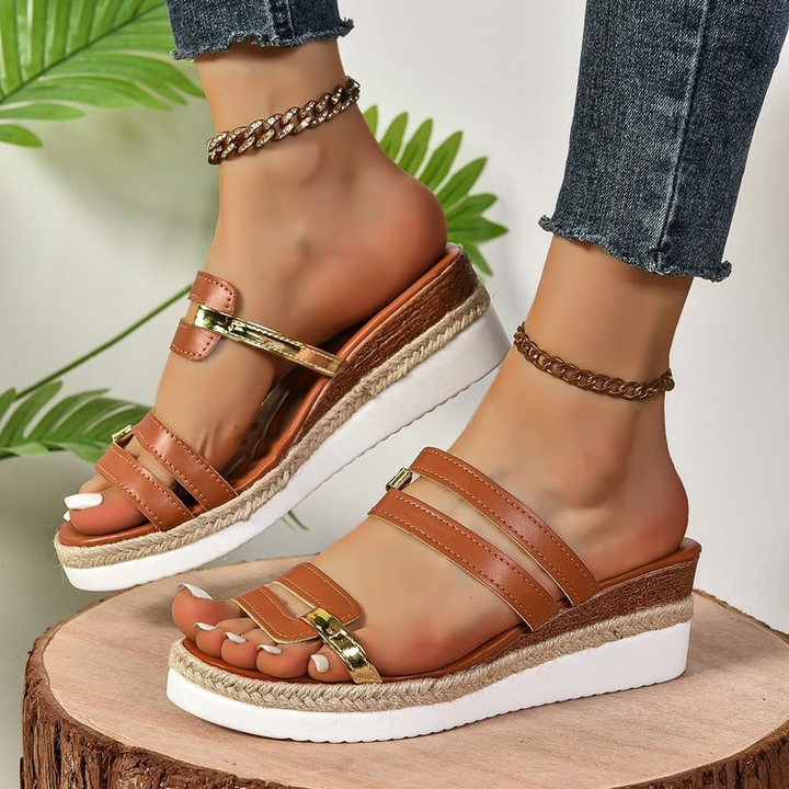 Women's Glitter-Strap Platform Sandals