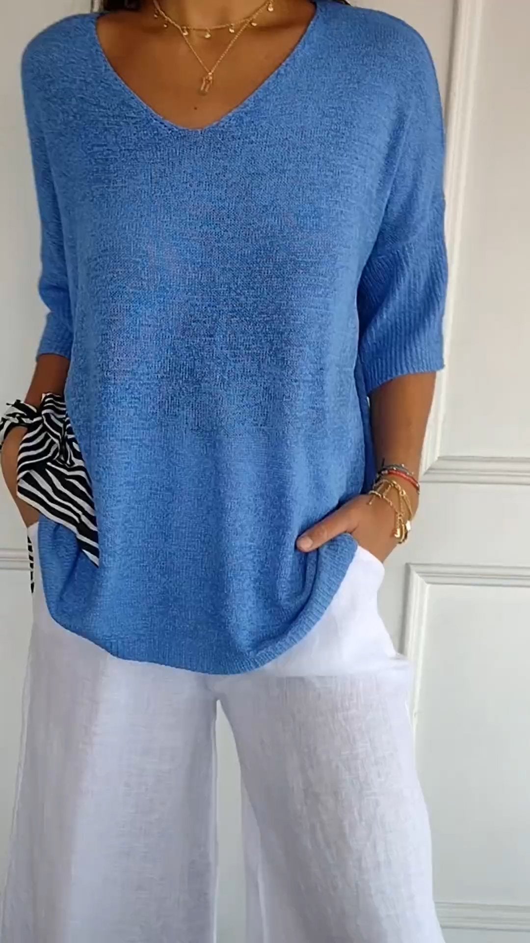Women’s V-Neck Knit Top