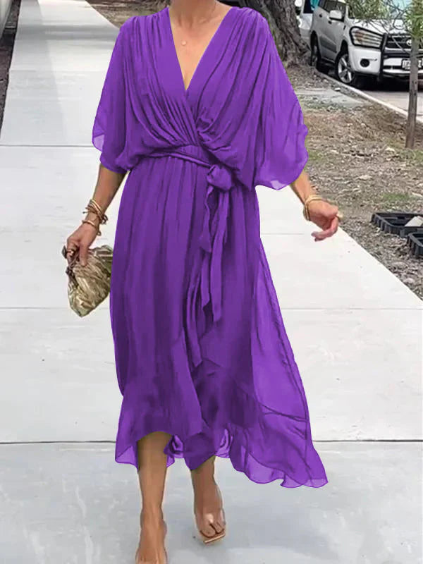 Women's V-Neck Flowy Dress