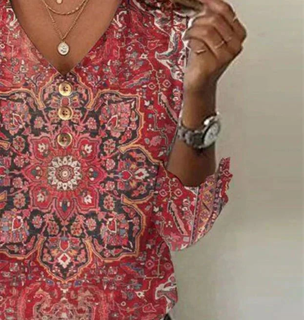 Women's Boho Ruffle Vintage Blouse