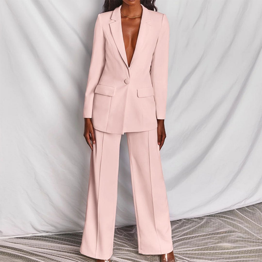 Women's Chic Blazer & Trousers Set