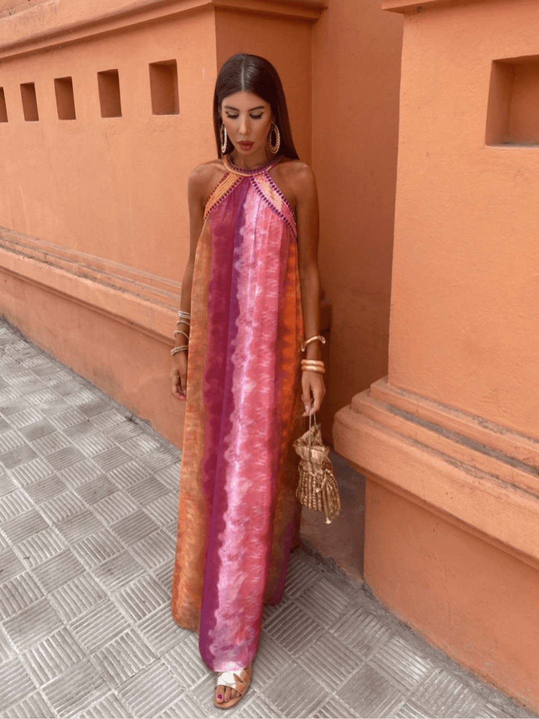 Women's Summer Dress with Ombre Effect