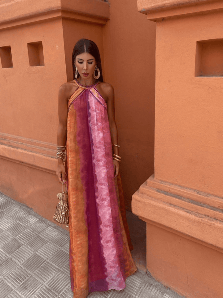 Women's Summer Dress with Ombre Effect