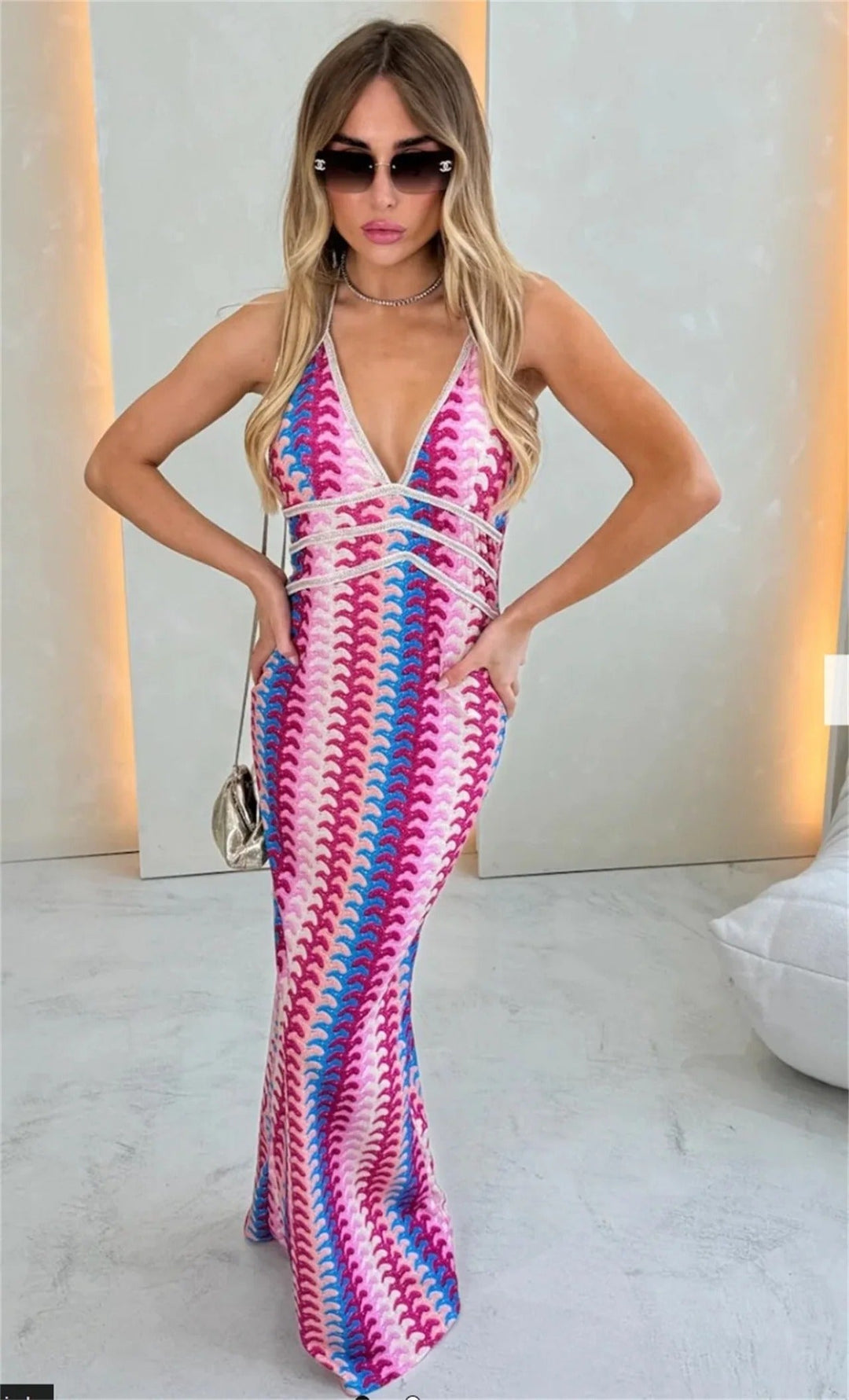 Women's Boho Crochet Beach Tunic Dress