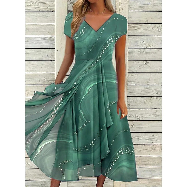 Women's V-neck Midi Dress