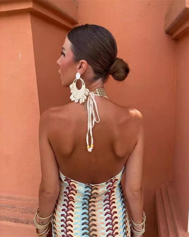 Women's Boho Crochet Beach Tunic Dress