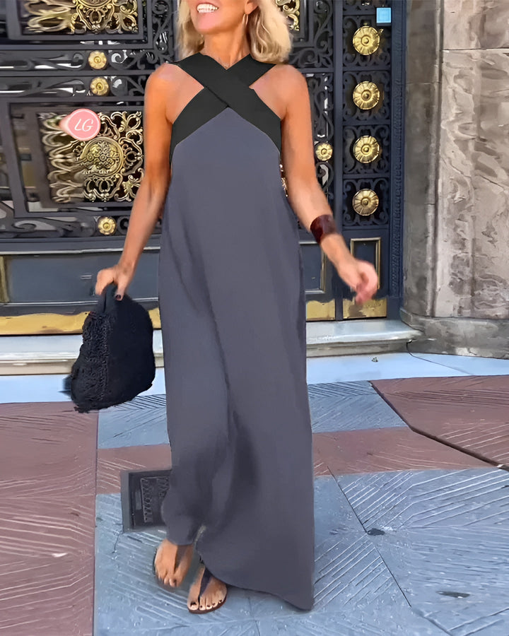 Women's Breathable Comfortable Crossed Maxi Dress
