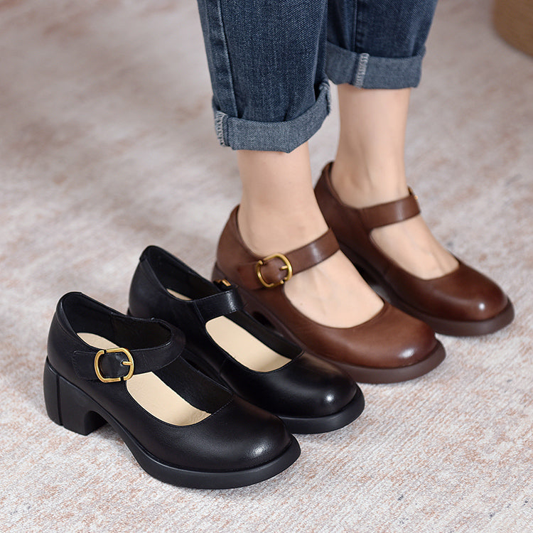 Women's Agnes Leather Mary Janes
