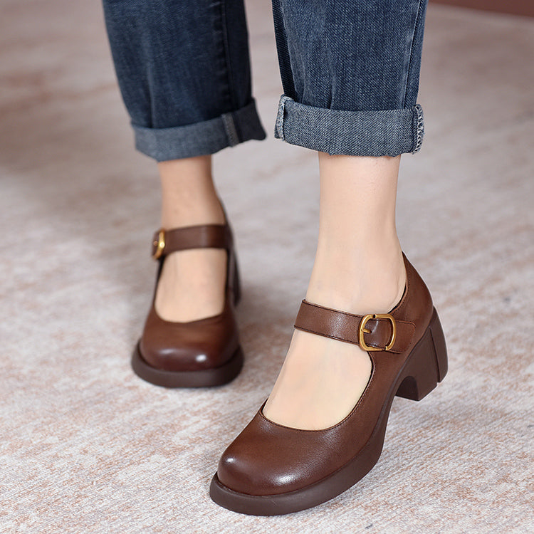 Women's Agnes Leather Mary Janes