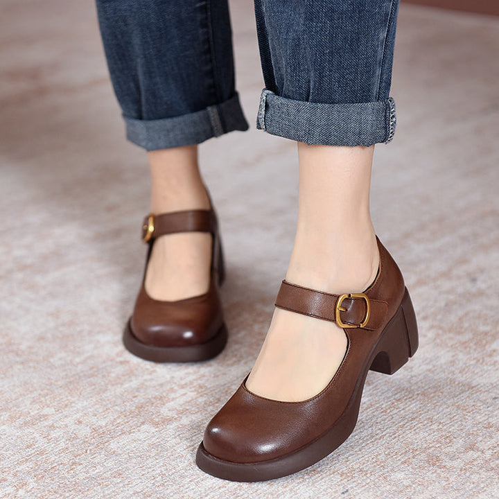 Women's Agnes Leather Mary Janes