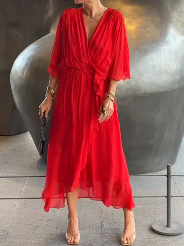Women's V-Neck Flowy Dress