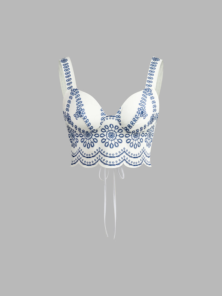 Women's Embroidered Crop Top & Maxi Skirt Co-Ord Set