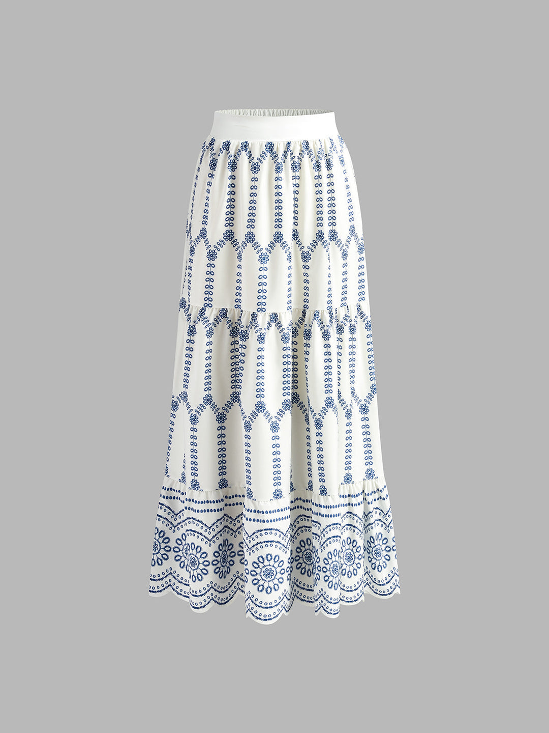 Women's Embroidered Crop Top & Maxi Skirt Co-Ord Set