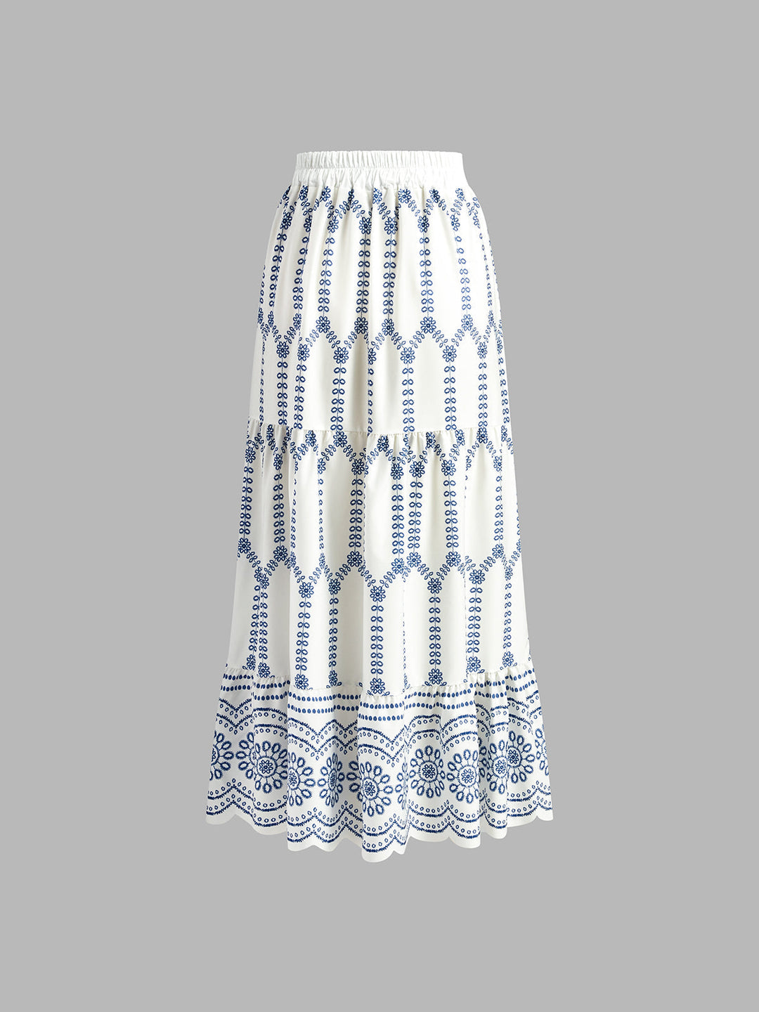 Women's Embroidered Crop Top & Maxi Skirt Co-Ord Set