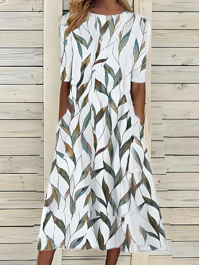 Women's Coastal Floral Midi Dress