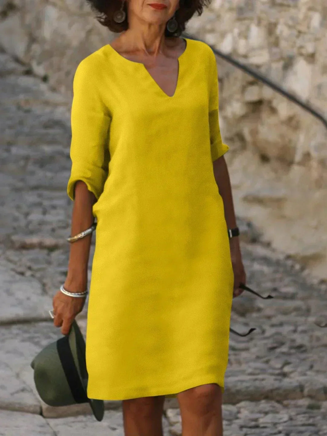 Women's Elegant Dress with V-Neck