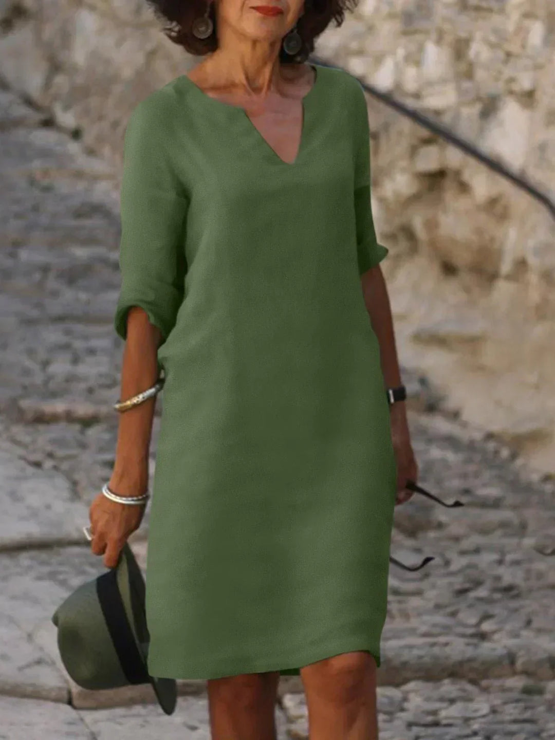 Women's Elegant Dress with V-Neck