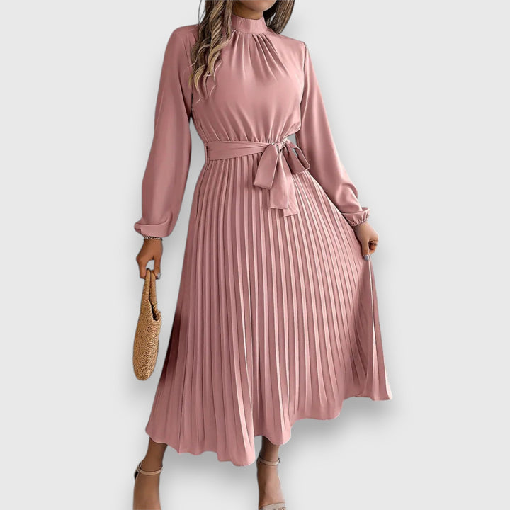 Women's Elegant Pleated Midi Dress