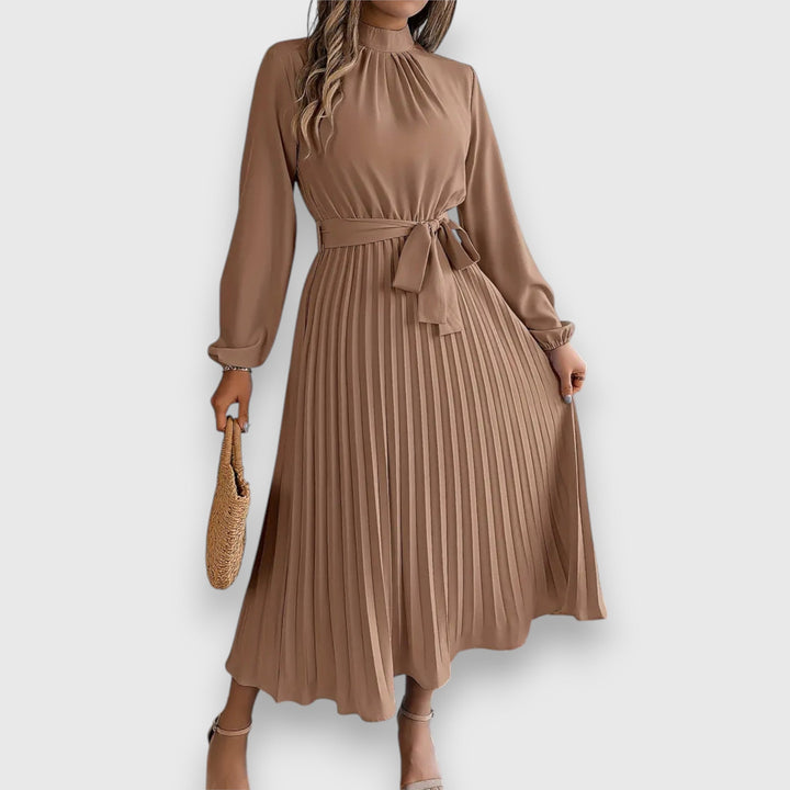 Women's Elegant Pleated Midi Dress
