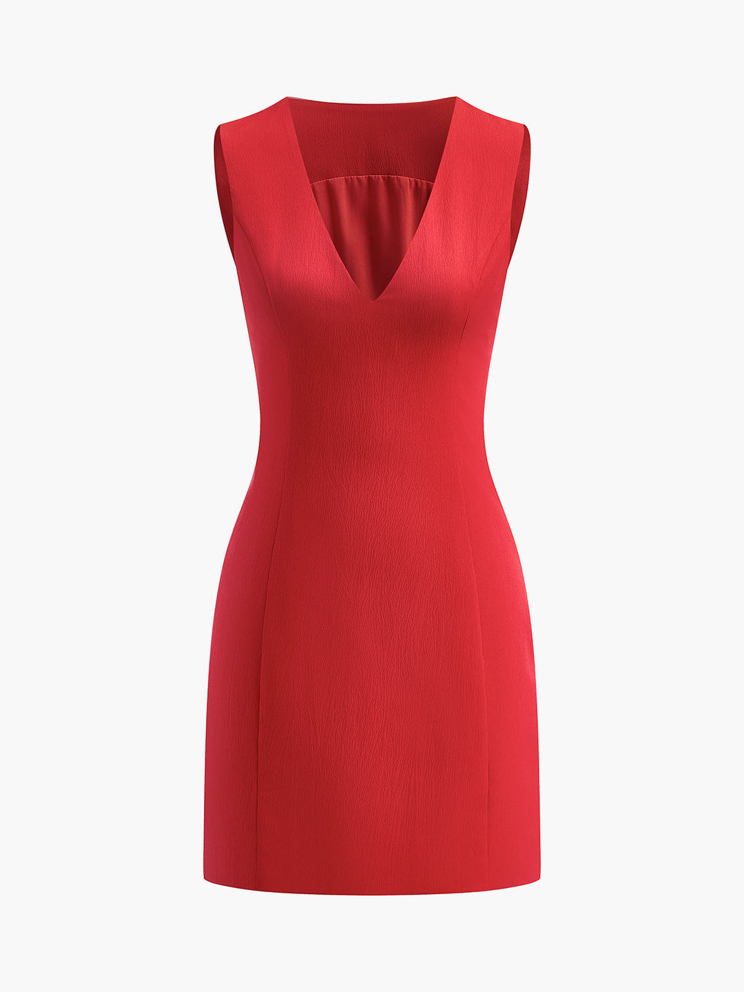 Women's V-Neck Mini Dress Sleeveless Fitted Summer Dress