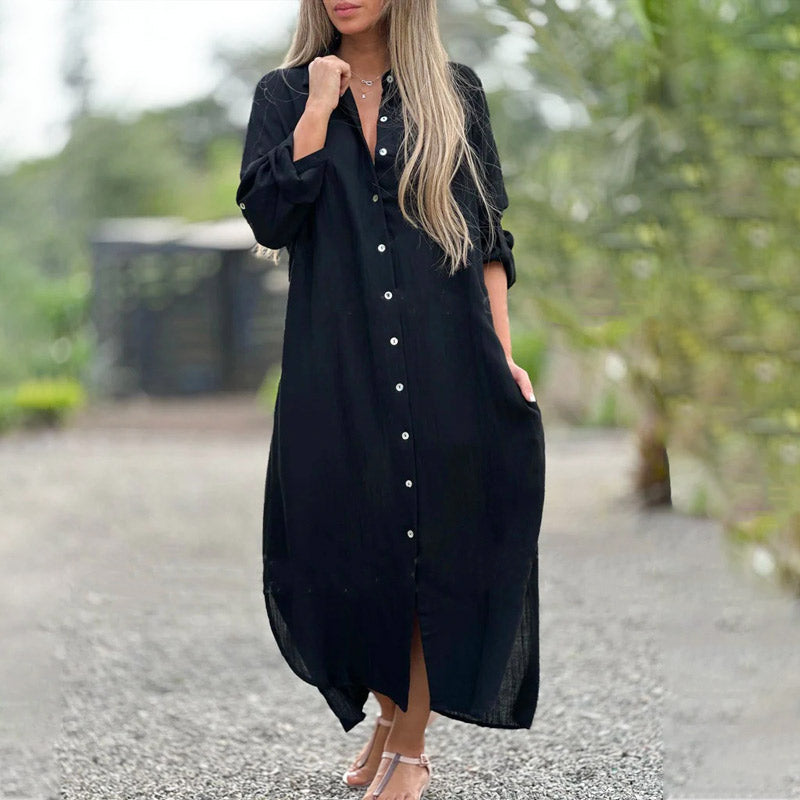 Women's Women's Casual Button-Down Maxi Shirt Dress