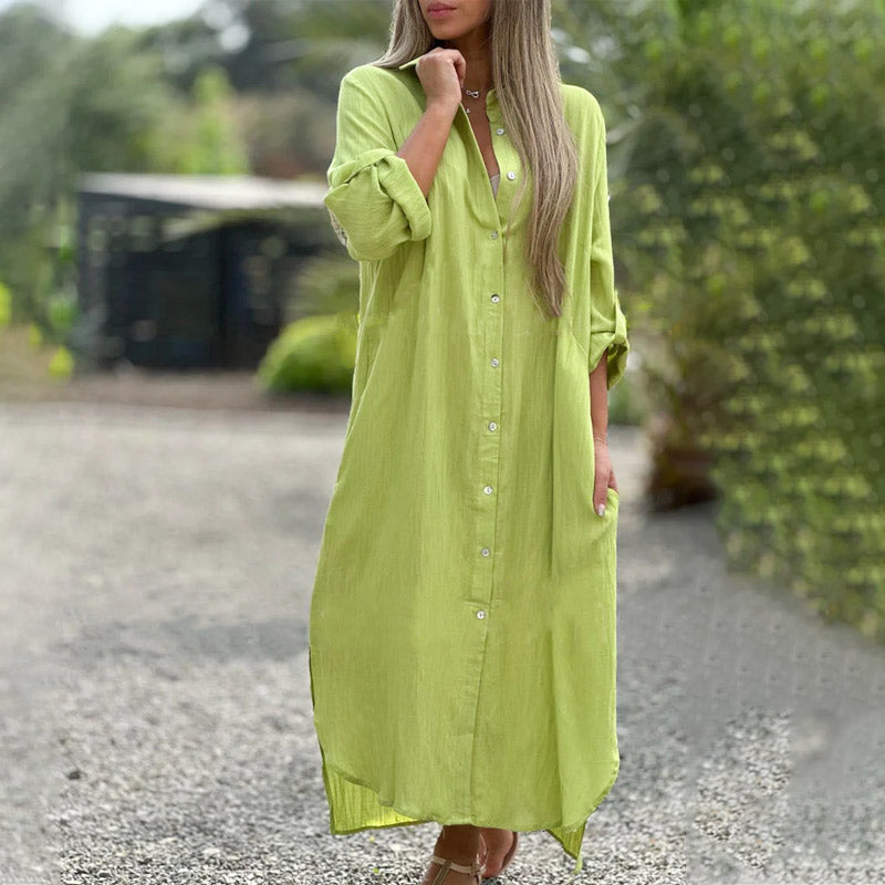 Women's Women's Casual Button-Down Maxi Shirt Dress