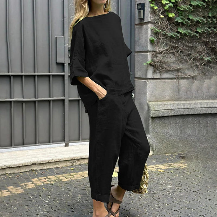Women’s Casual Cotton-Linen Two-Piece Set