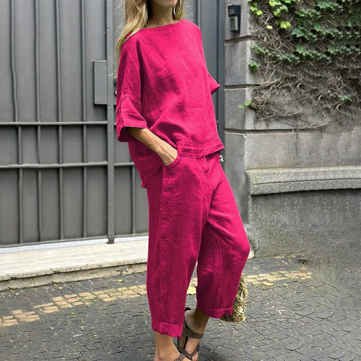 Women’s Casual Cotton-Linen Two-Piece Set