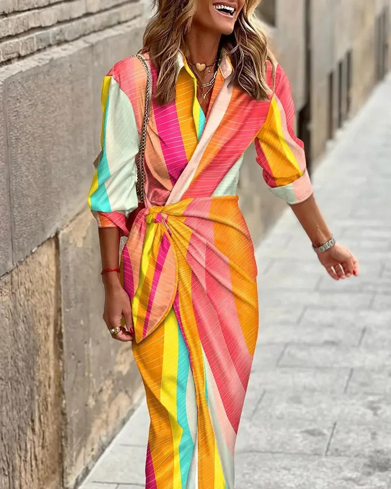 Women's Printed Mid Length Dress