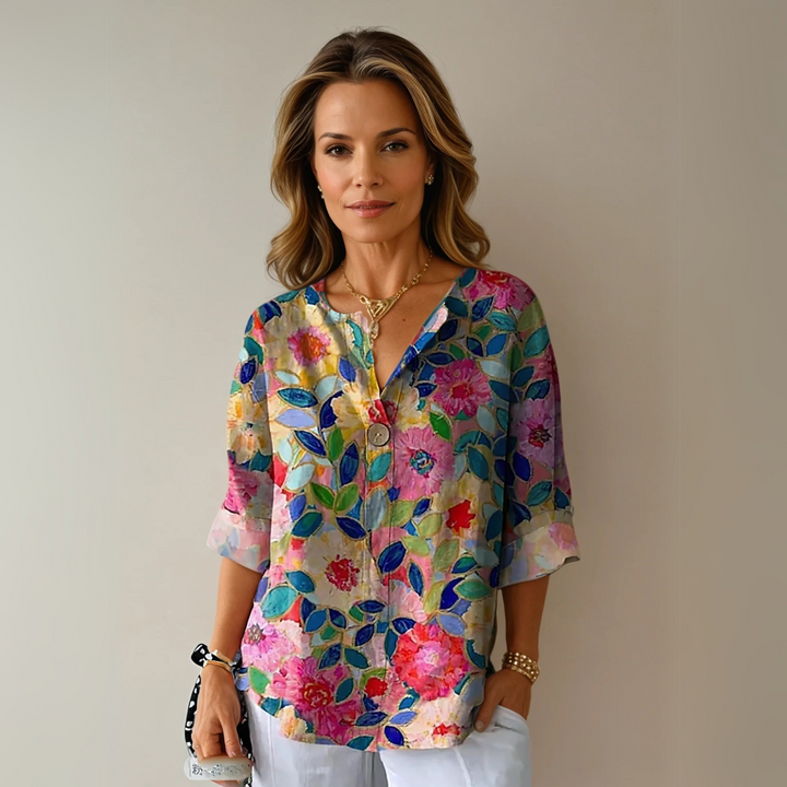 Women's Chic Floral Print Blouse