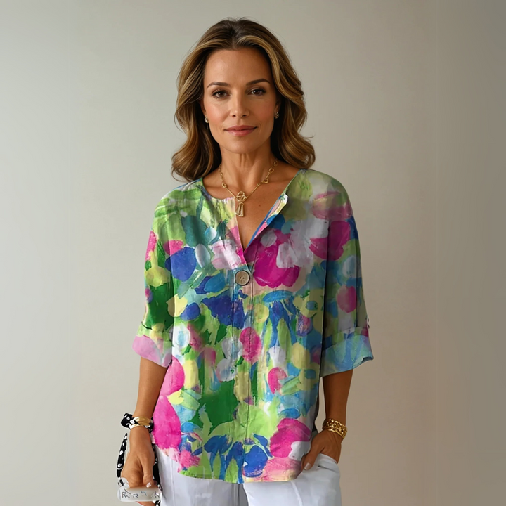 Women's Chic Floral Print Blouse