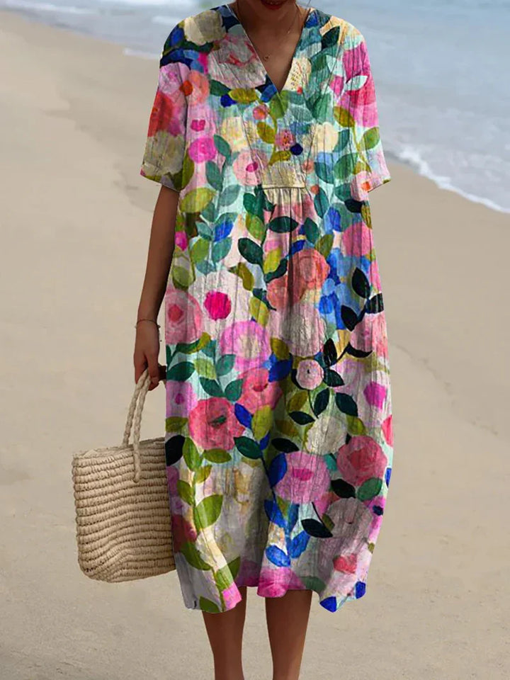 Women's Floral Watercolor Dress