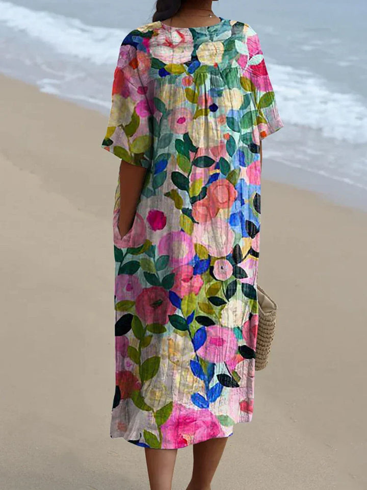 Women's Floral Watercolor Dress