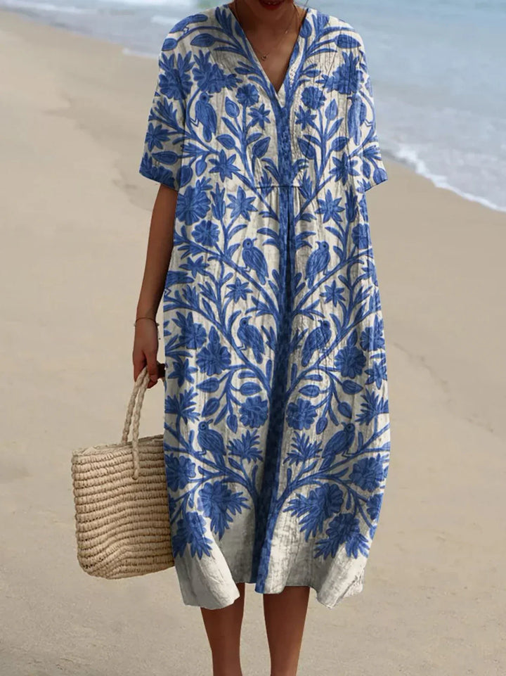 Women's Blue Embroidered Dress