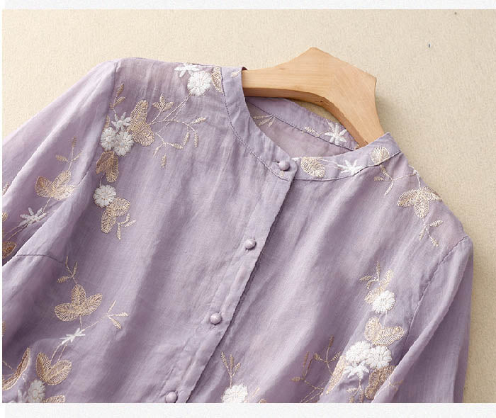 Women's Chic Blouse with Embroidered Accents