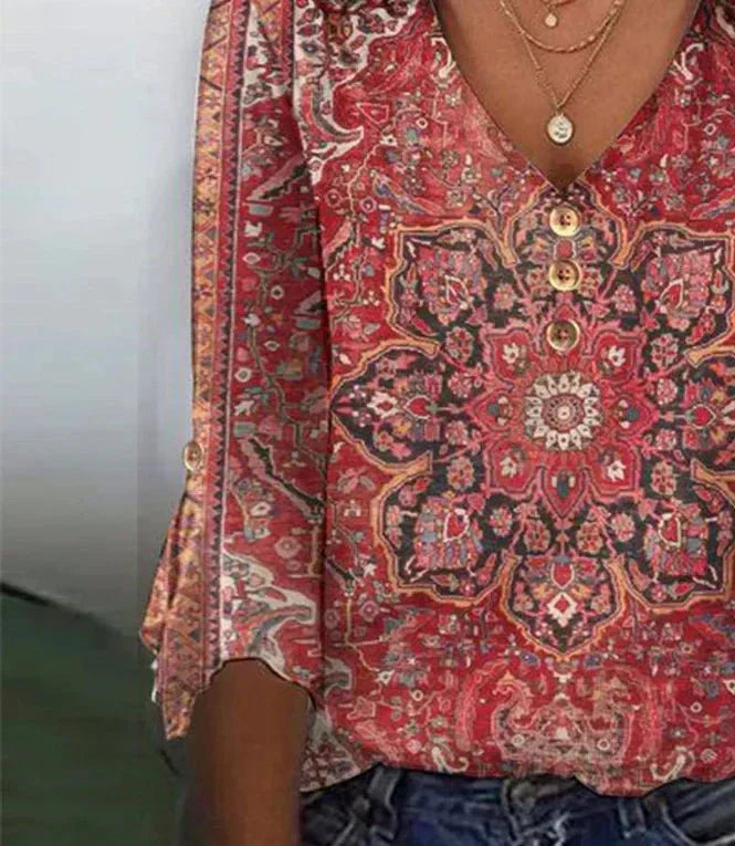 Women's Boho Ruffle Vintage Blouse