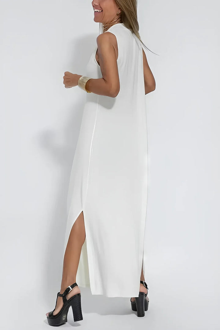 Women's Elegant Long Dress with Coordinated Cardigan