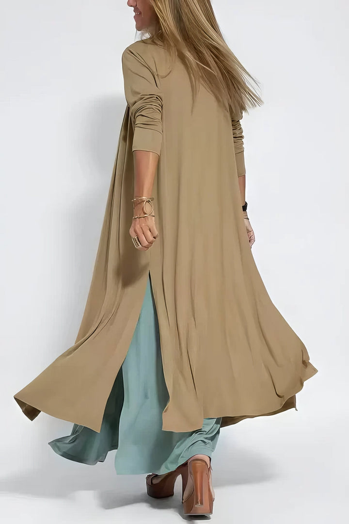 Women's Elegant Long Dress with Coordinated Cardigan