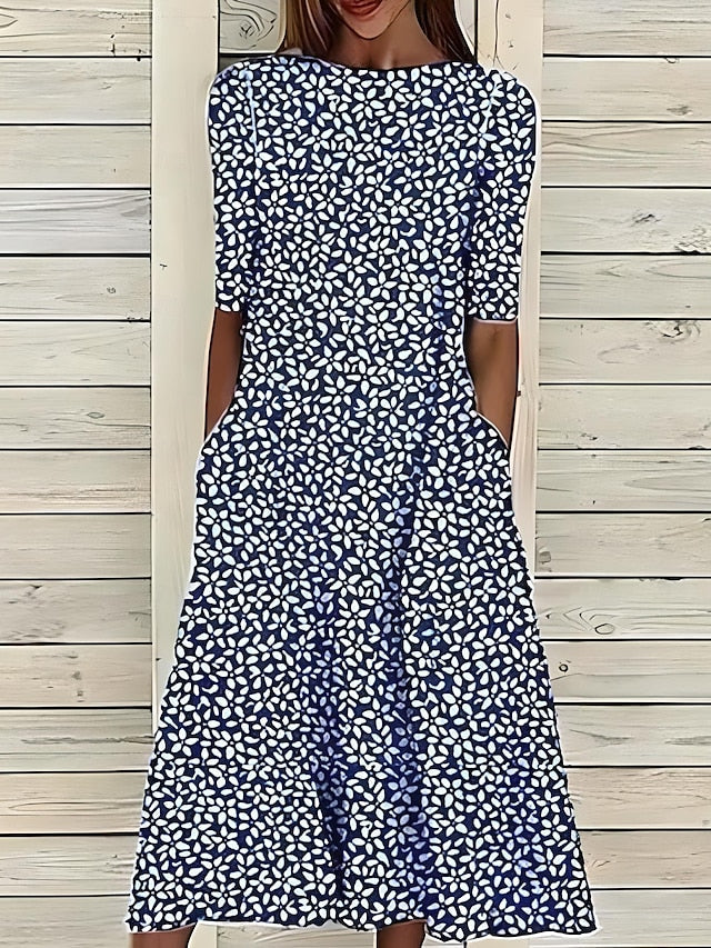 Women's Coastal Floral Midi Dress